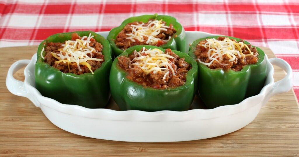 stuffed green peppers cooked