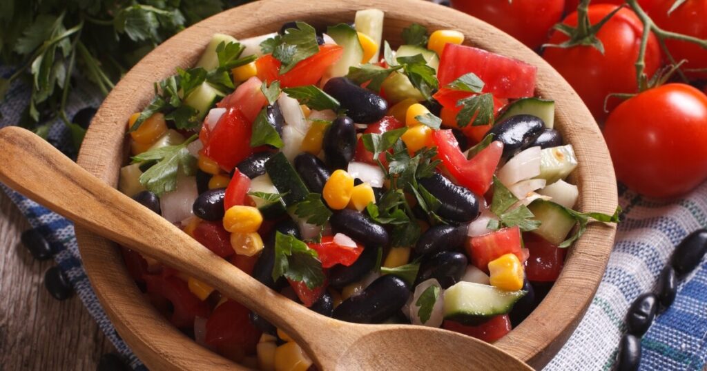 black beans in salad