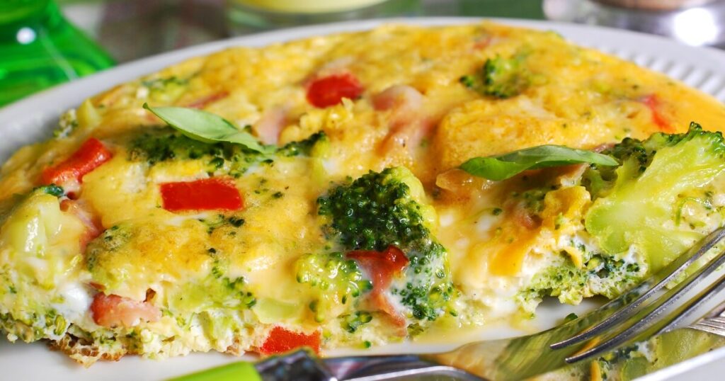 frittata broccoli ham red peppers