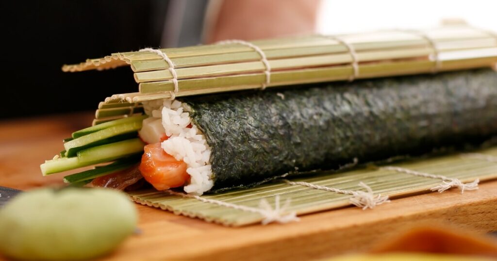 making sushi with nori