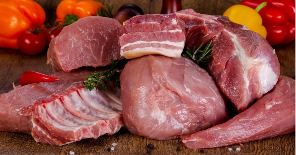 raw pork meat cuts