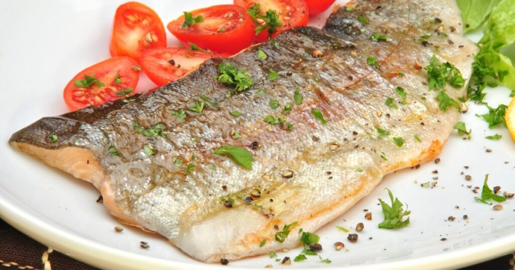 cooked trout fillet