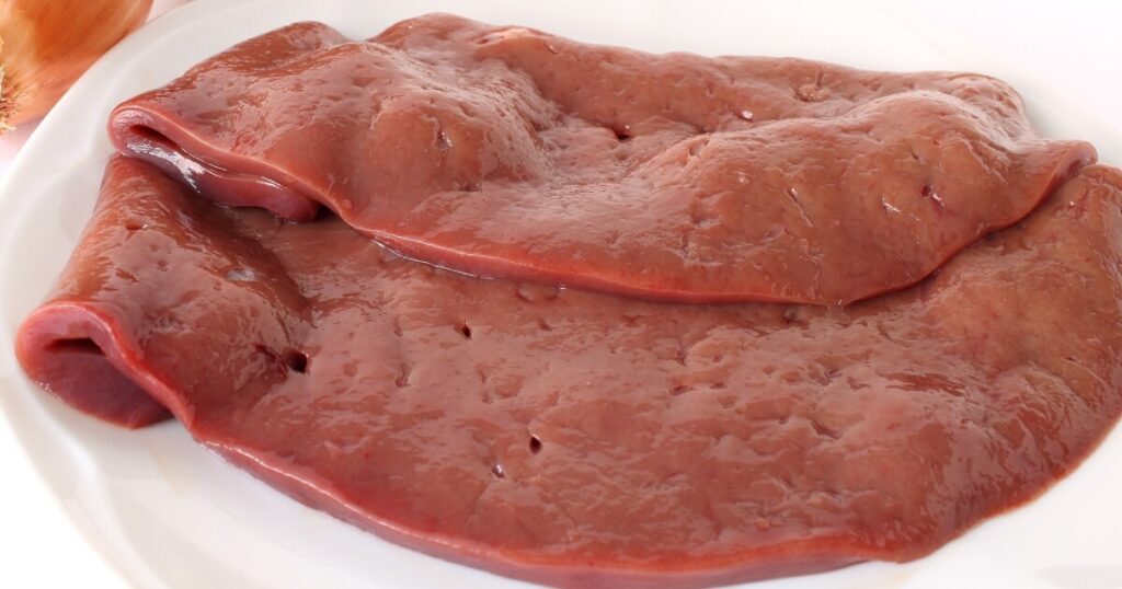 fresh sliced liver
