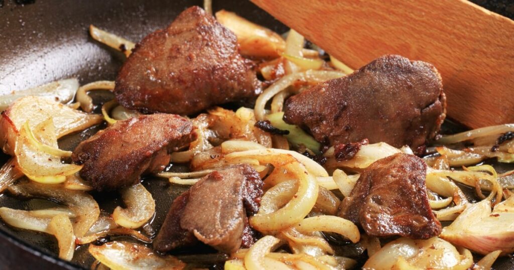 fried chicken livers and onions