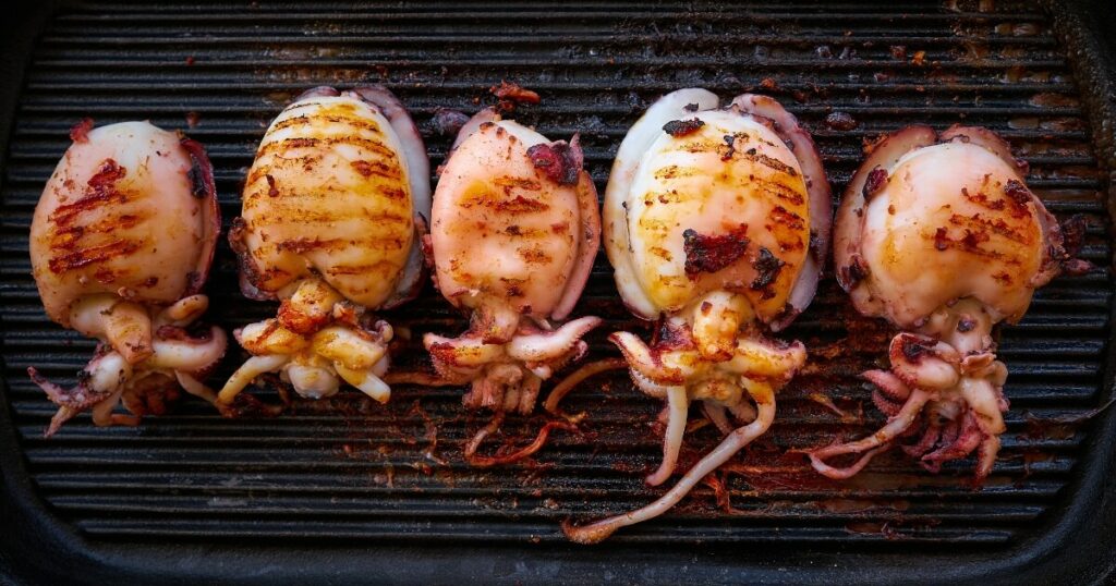 grilled cuttlefish cooking