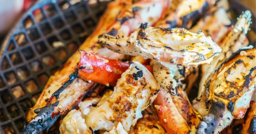 grilled king crab pieces