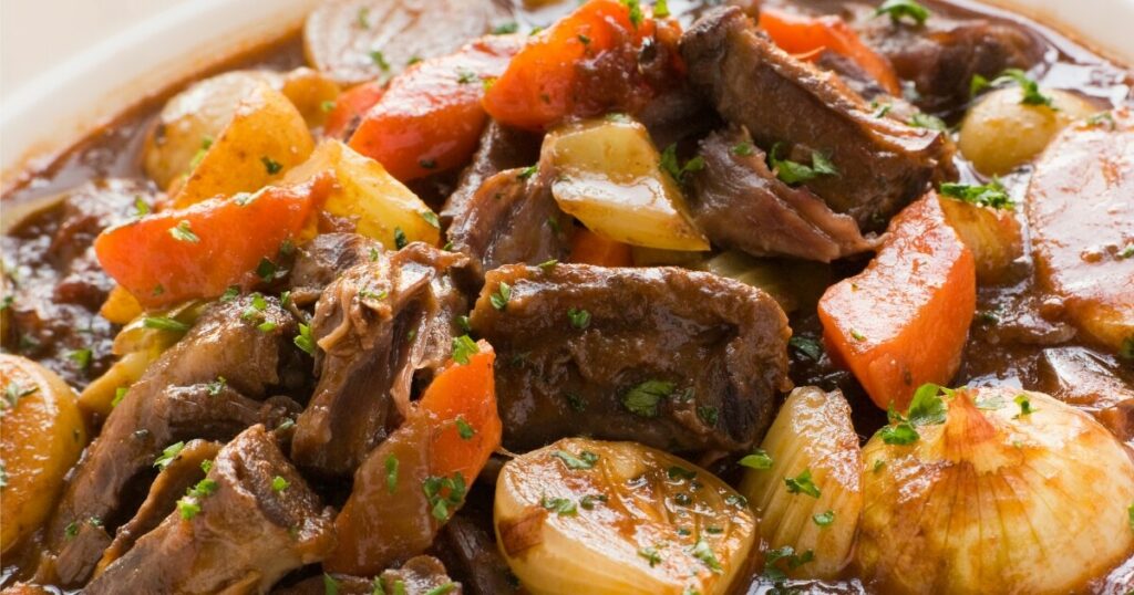 hearty oxtail stew vegetables