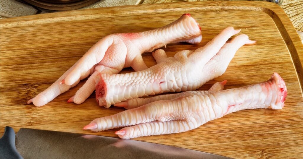 raw chicken feet