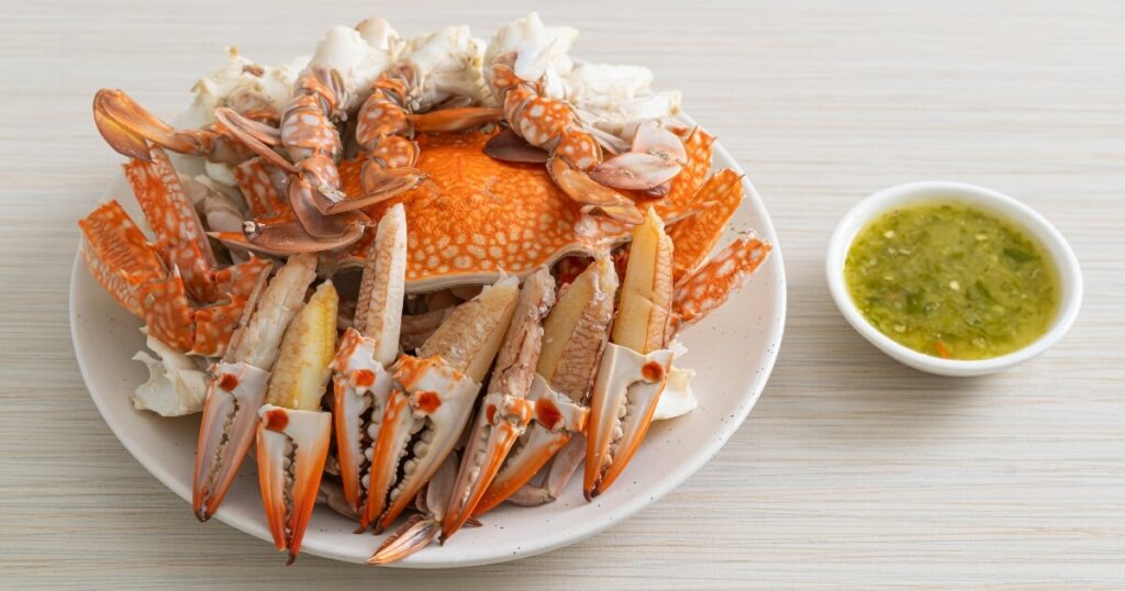 steamed blue crab with sauce