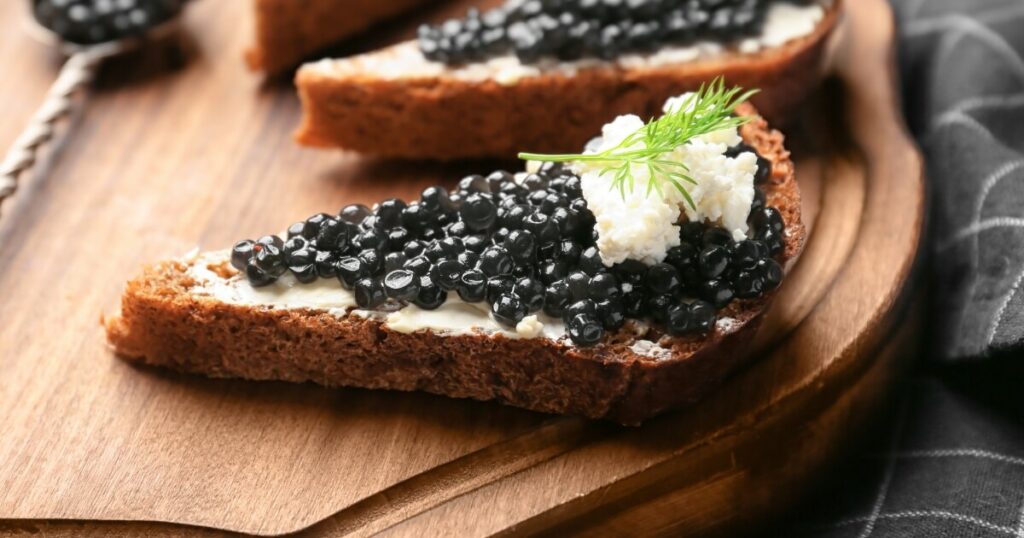 sturgeon caviar on bread